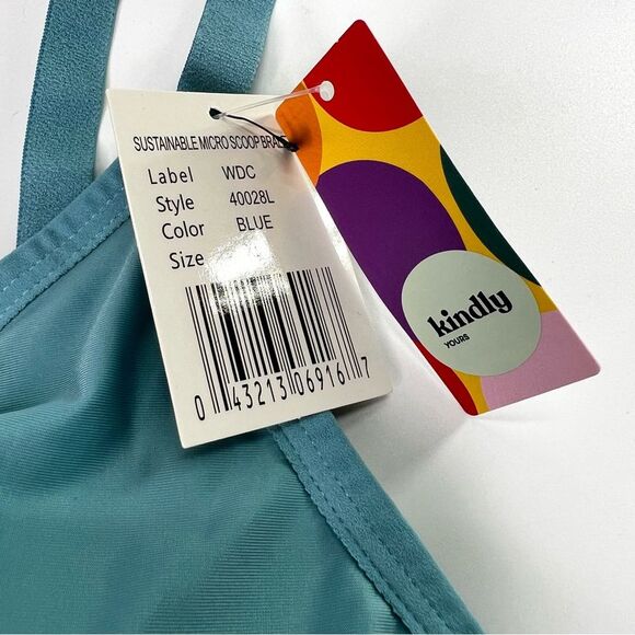NEW Kindly Yours Sustainable Micro Scoop Bralette Blue XL - Picture 6 of 9